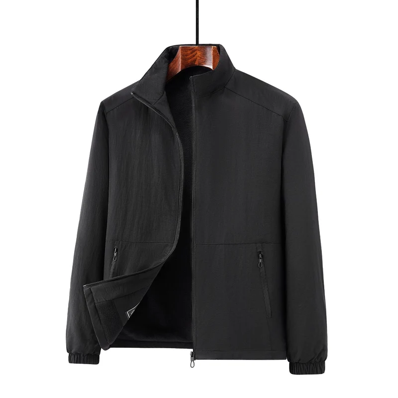 Herren Leichte Übergangsjacke mit Fleece-Innenfutter und Stehkragen Nord Taschen