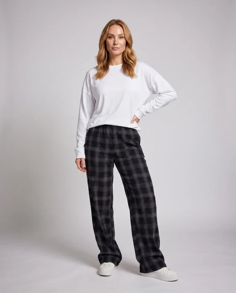 Damen Karottenhose mit Karomuster Nord Taschen
