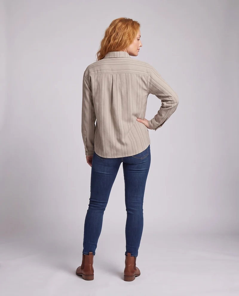 Damen Freizeit Karo Bluse mit Brusttaschen Nord Taschen