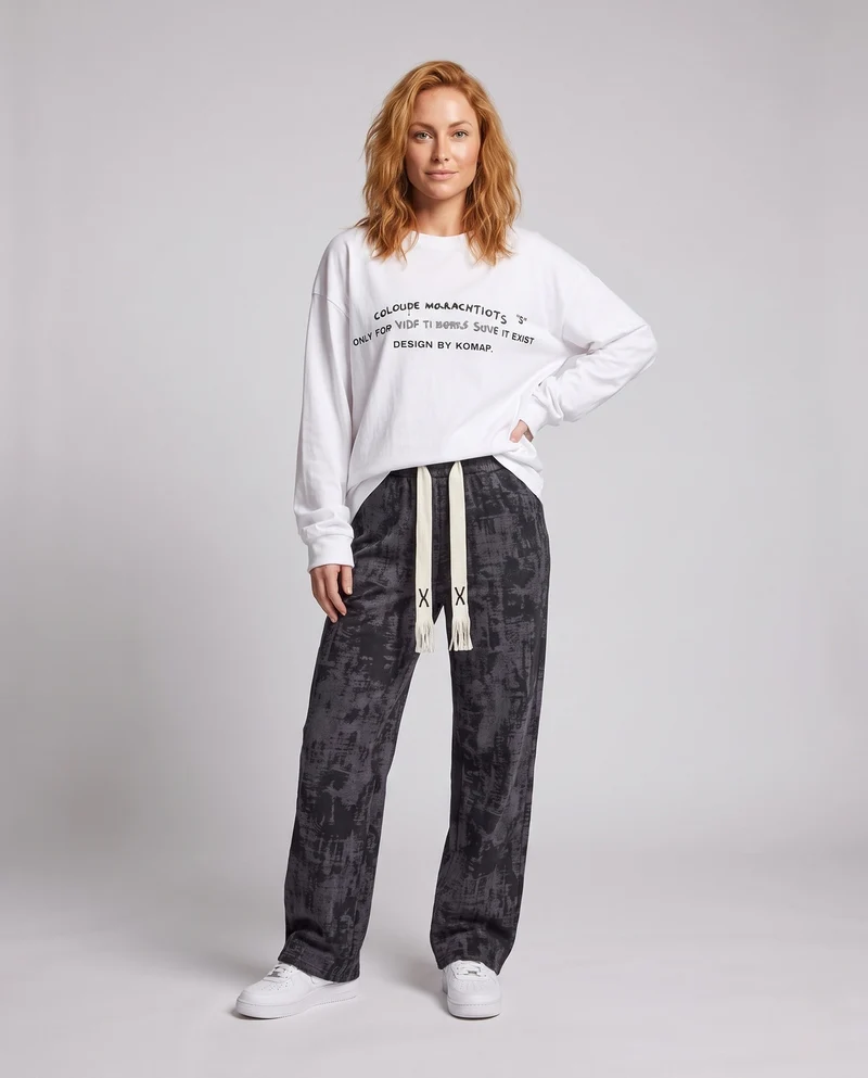 Damen Freizeit Grafik Cargo-Hose Nord Taschen