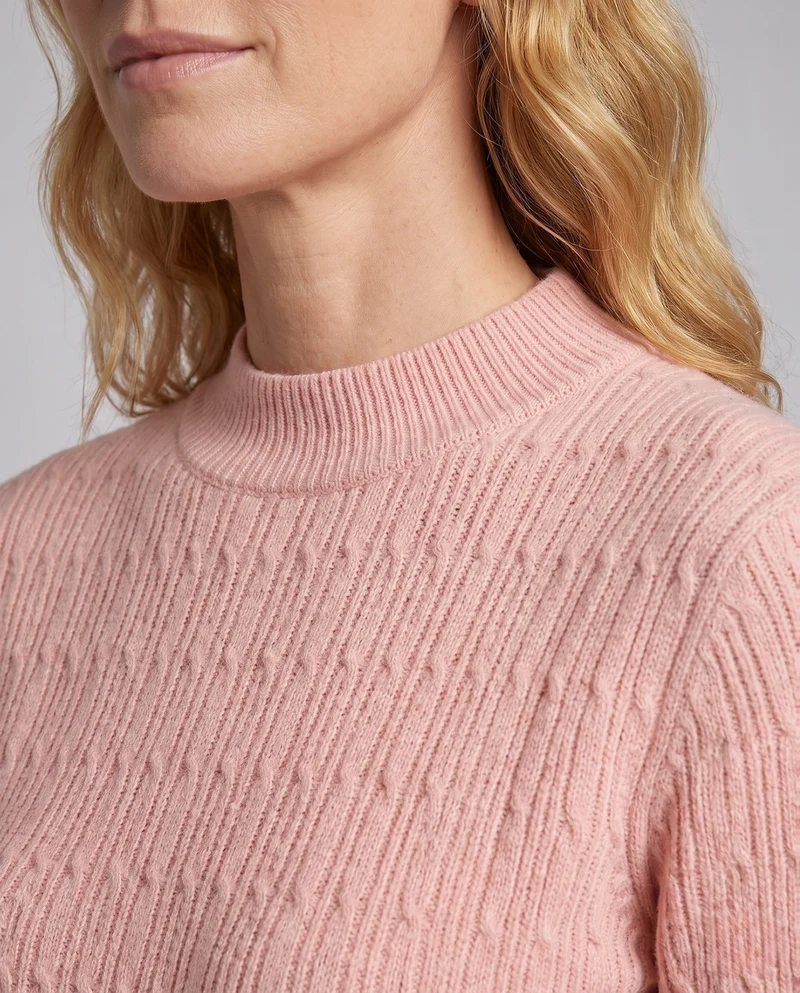 Damen Feinstrickpullover mit schmalem Mockneck, feiner Rippenstruktur und leicht taillierter Silhouette Nord Taschen