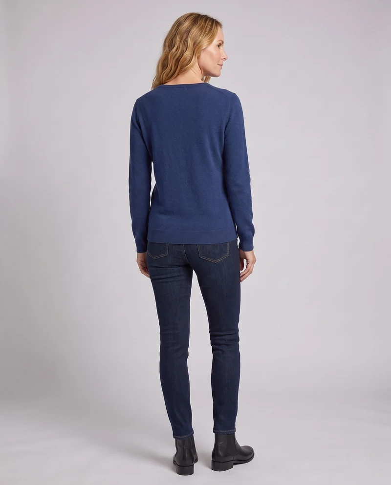 Damen Feinstrickpullover mit V‑Ausschnitt, Angora‑Optik und leicht kastiger Passform Nord Taschen