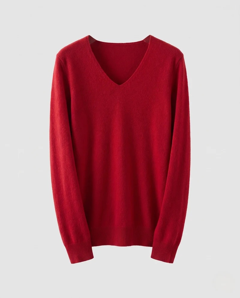 Damen Feinstrickpullover mit V‑Ausschnitt, Angora‑Optik und leicht kastiger Passform Nord Taschen