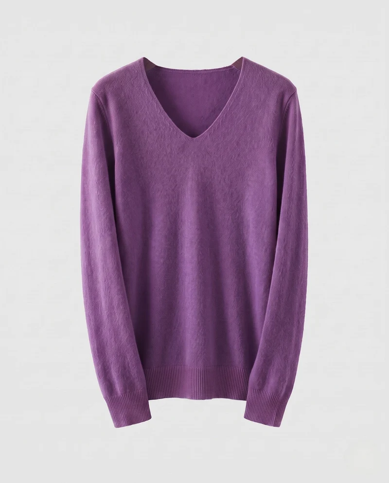 Damen Feinstrickpullover mit V‑Ausschnitt, Angora‑Optik und leicht kastiger Passform Nord Taschen