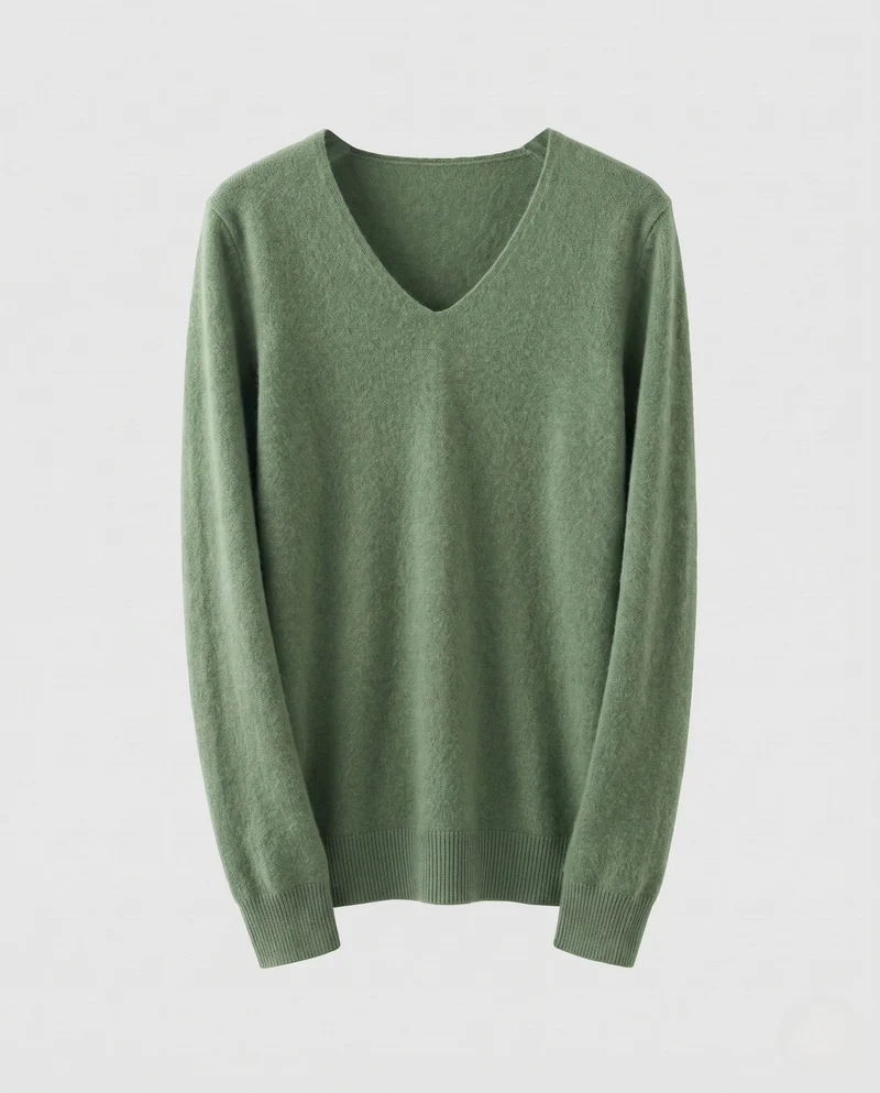 Damen Feinstrickpullover mit V‑Ausschnitt, Angora‑Optik und leicht kastiger Passform Nord Taschen