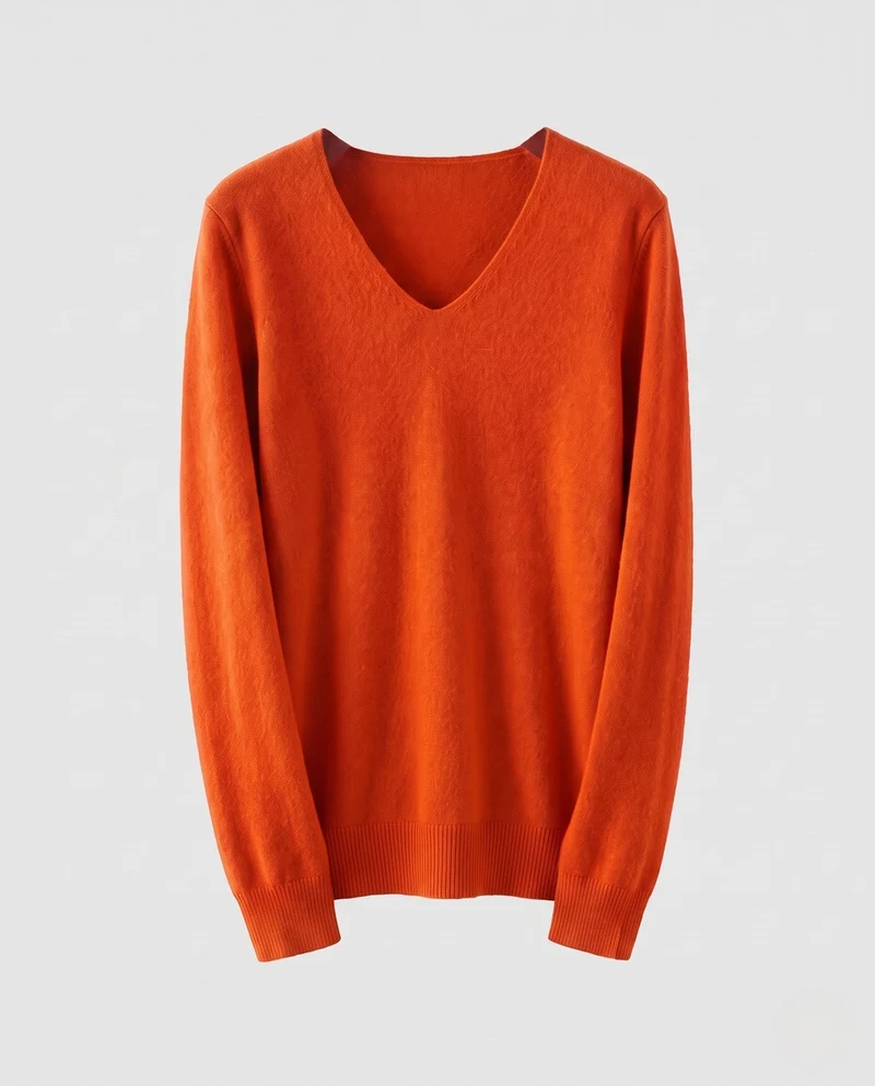 Damen Feinstrickpullover mit V‑Ausschnitt, Angora‑Optik und leicht kastiger Passform Nord Taschen