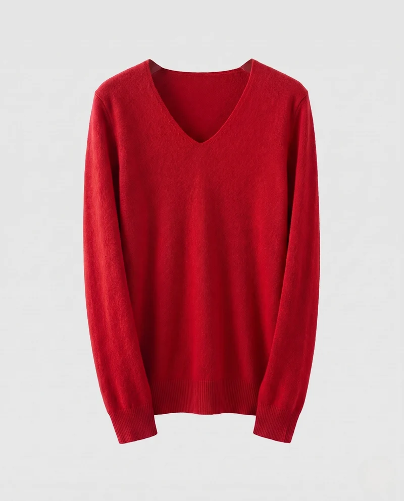 Damen Feinstrickpullover mit V‑Ausschnitt, Angora‑Optik und leicht kastiger Passform Nord Taschen