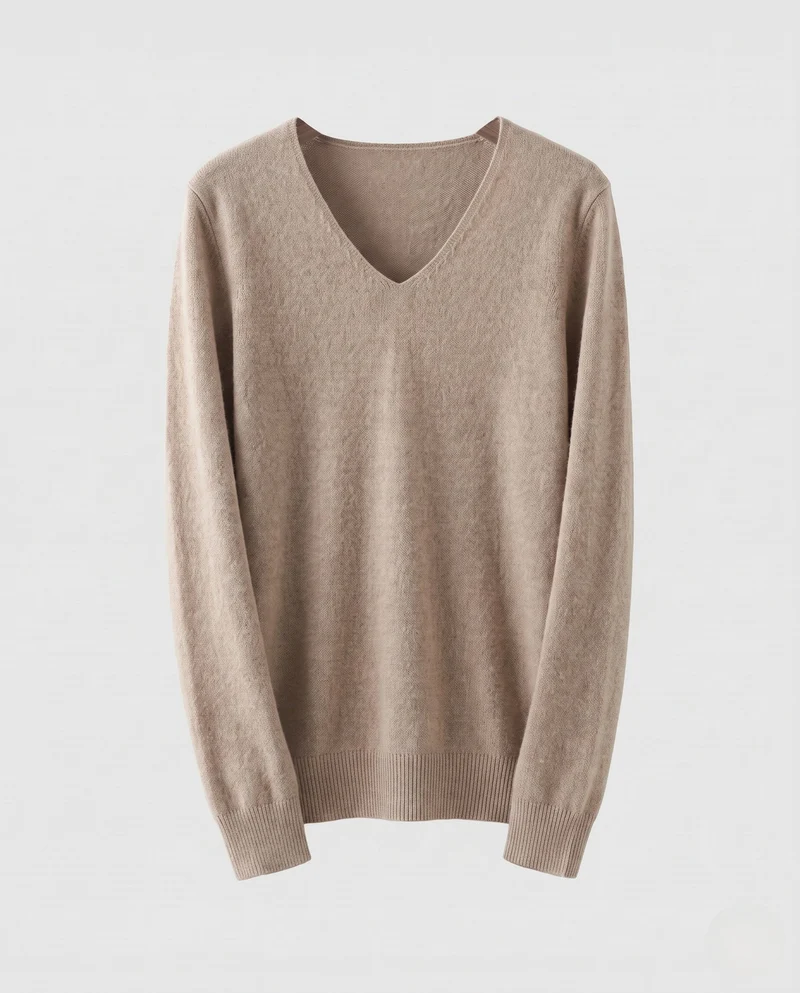 Damen Feinstrickpullover mit V‑Ausschnitt, Angora‑Optik und leicht kastiger Passform Nord Taschen