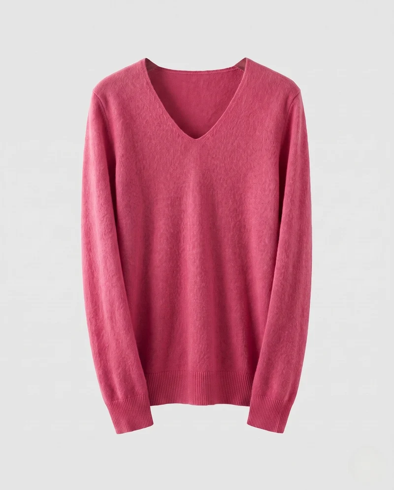 Damen Feinstrickpullover mit V‑Ausschnitt, Angora‑Optik und leicht kastiger Passform Nord Taschen
