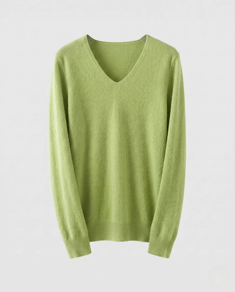 Damen Feinstrickpullover mit V‑Ausschnitt, Angora‑Optik und leicht kastiger Passform Nord Taschen