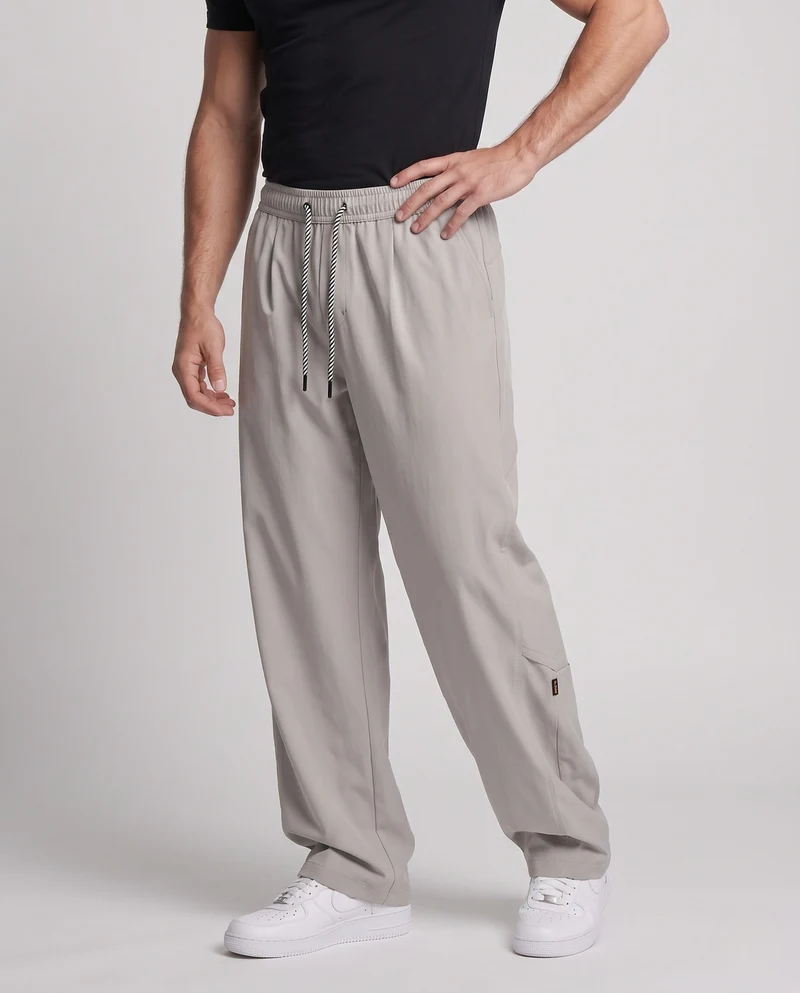 Herren Weite Utility-Baggy-Hose mit Tunnelzugbund, Multifunktions-Taschen & tiefem Schritt Nord Taschen