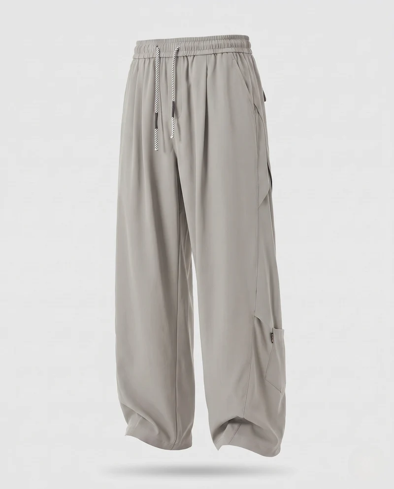 Herren Weite Utility-Baggy-Hose mit Tunnelzugbund, Multifunktions-Taschen & tiefem Schritt Nord Taschen