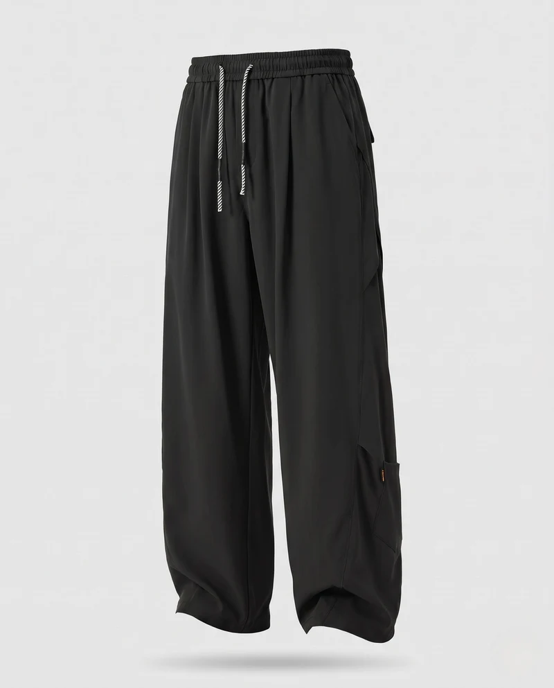Herren Weite Utility-Baggy-Hose mit Tunnelzugbund, Multifunktions-Taschen & tiefem Schritt Nord Taschen