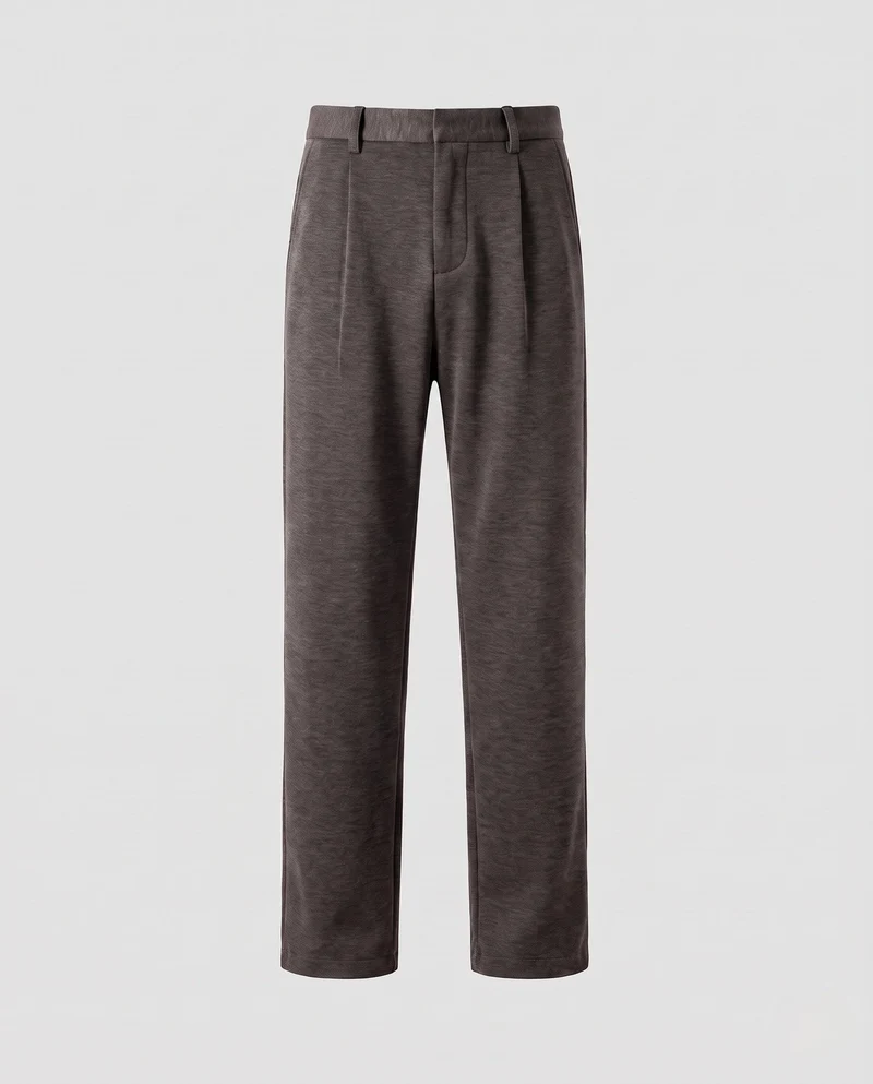 Herren Weite Stoffhose mit Bundfalten und dezenter Jersey-Struktur Nord Taschen