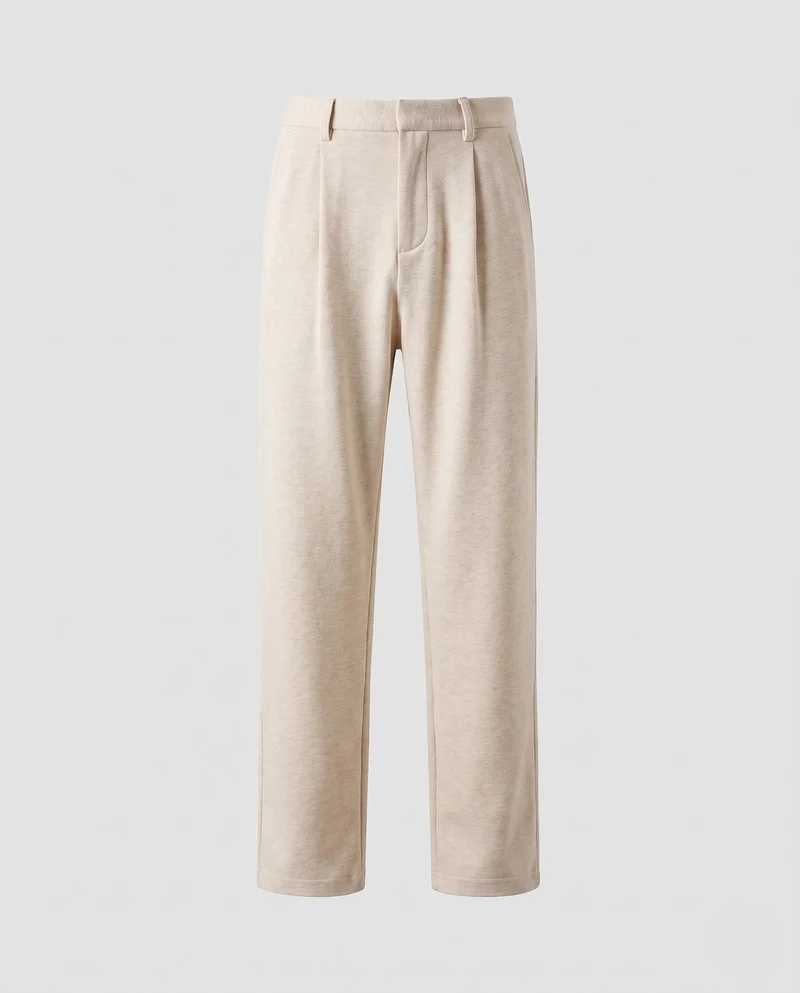 Herren Weite Stoffhose mit Bundfalten und dezenter Jersey-Struktur Nord Taschen