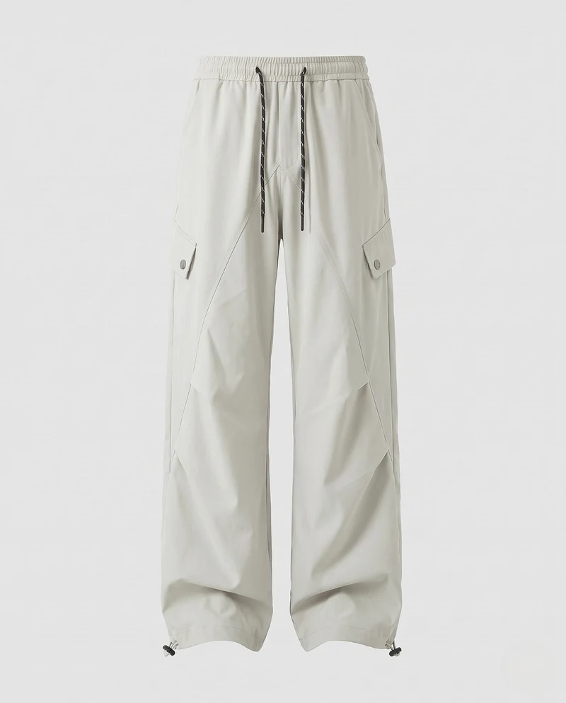 Herren Weite Tech-Cargo-Hose im Baggy-Schnitt mit Tunnelzug & Klappentaschen Nord Taschen
