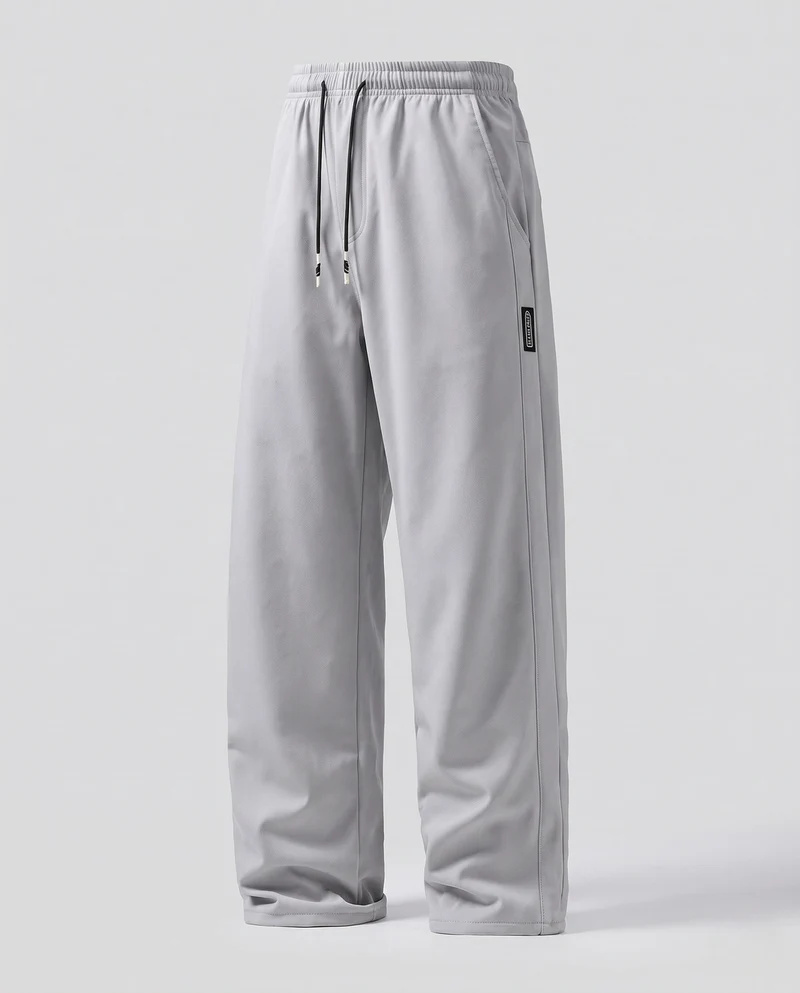 Herren Weite Nylon-Trainingshose mit elastischem Tunnelzug, Kordel & Seitentaschen Nord Taschen