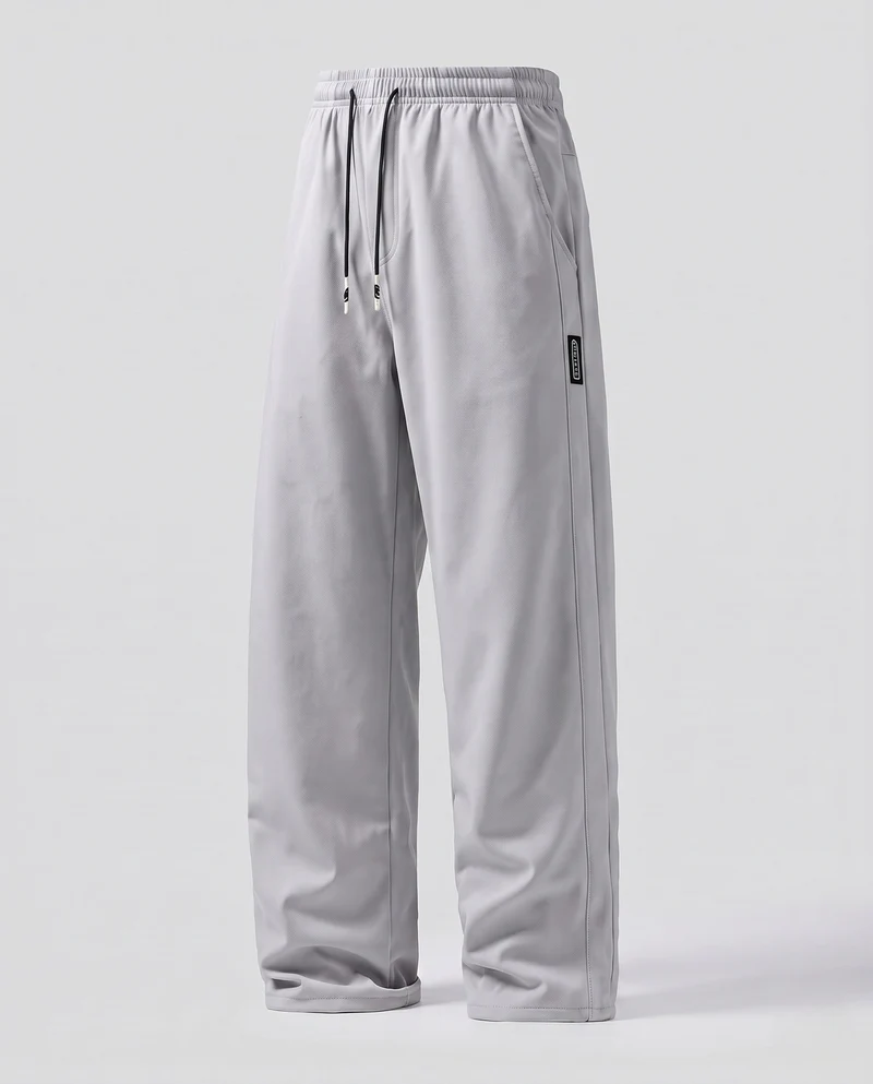 Herren Weite Nylon-Trainingshose mit elastischem Tunnelzug, Kordel & Seitentaschen Nord Taschen