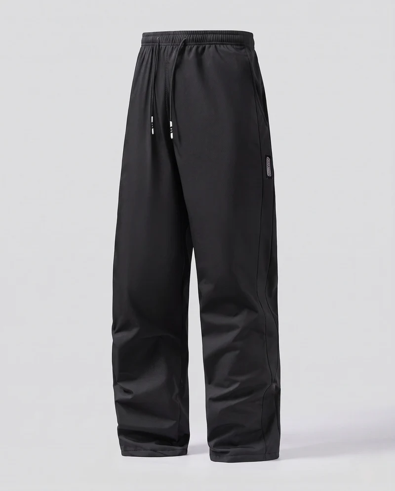 Herren Weite Nylon-Trainingshose mit elastischem Tunnelzug, Kordel & Seitentaschen Nord Taschen