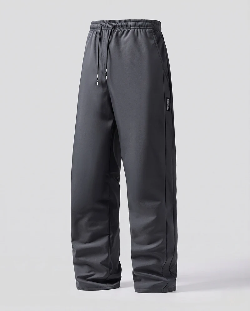 Herren Weite Nylon-Trainingshose mit elastischem Tunnelzug, Kordel & Seitentaschen Nord Taschen