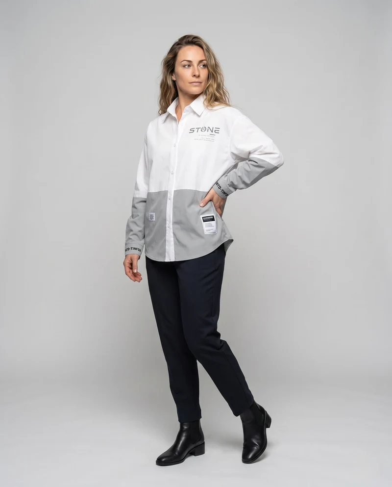 Damen Plus Size Button-Down Shirt Nord Taschen