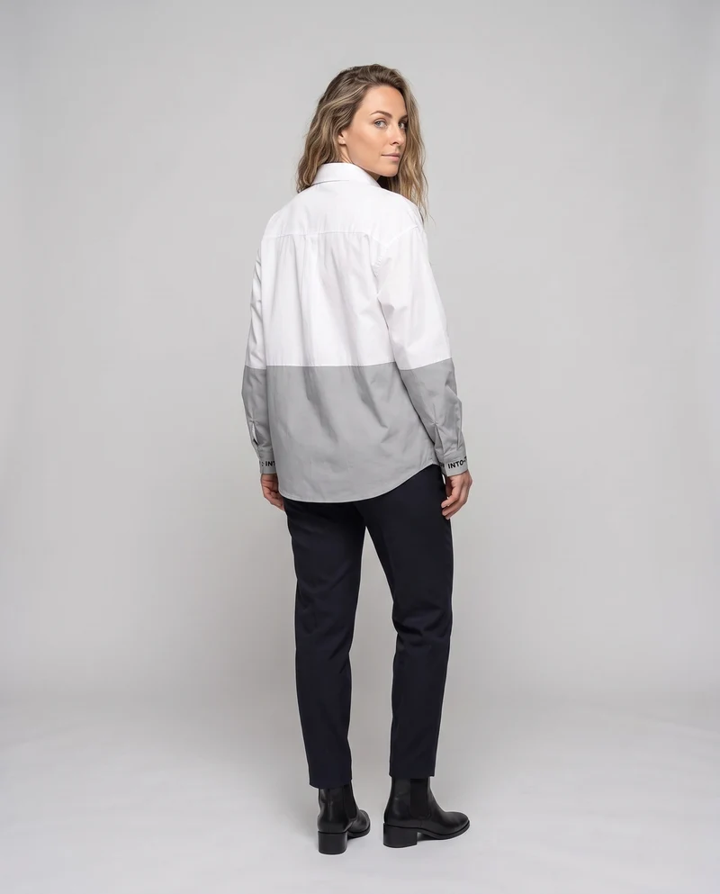 Damen Plus Size Button-Down Shirt Nord Taschen