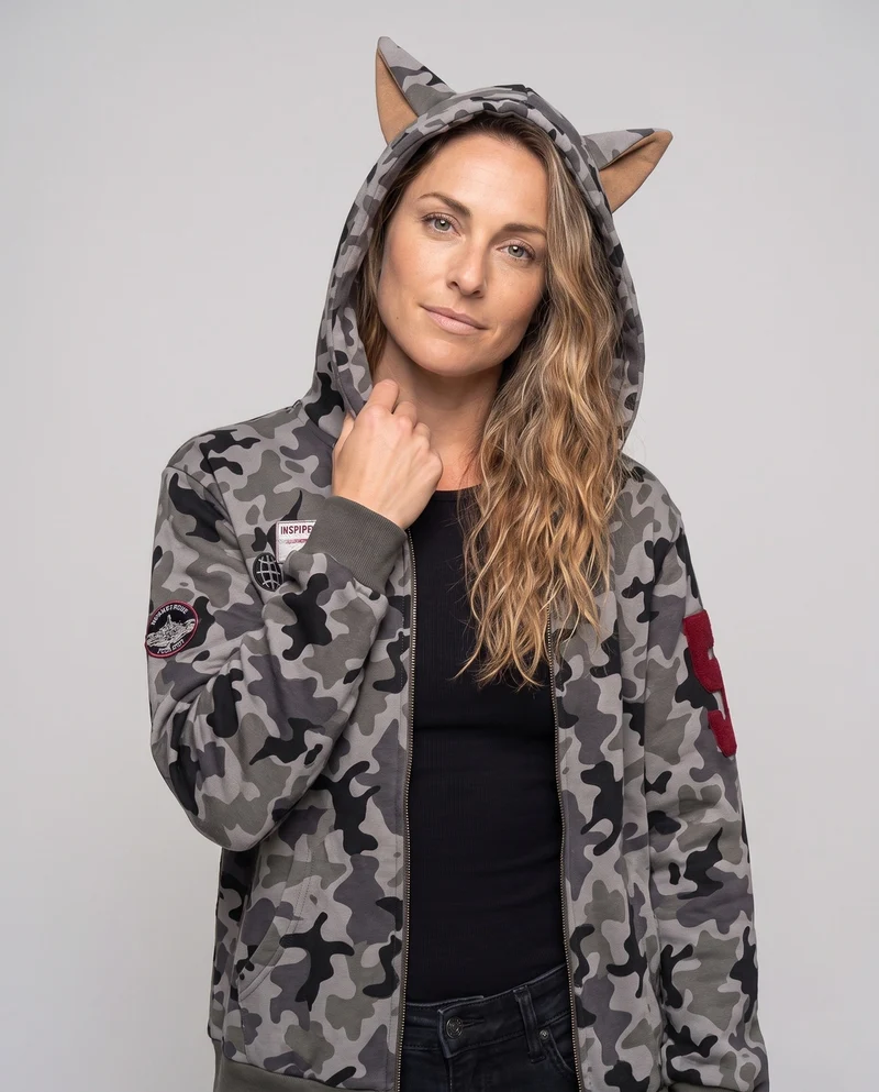 Damen Urban Camouflage Hoodie Nord Taschen