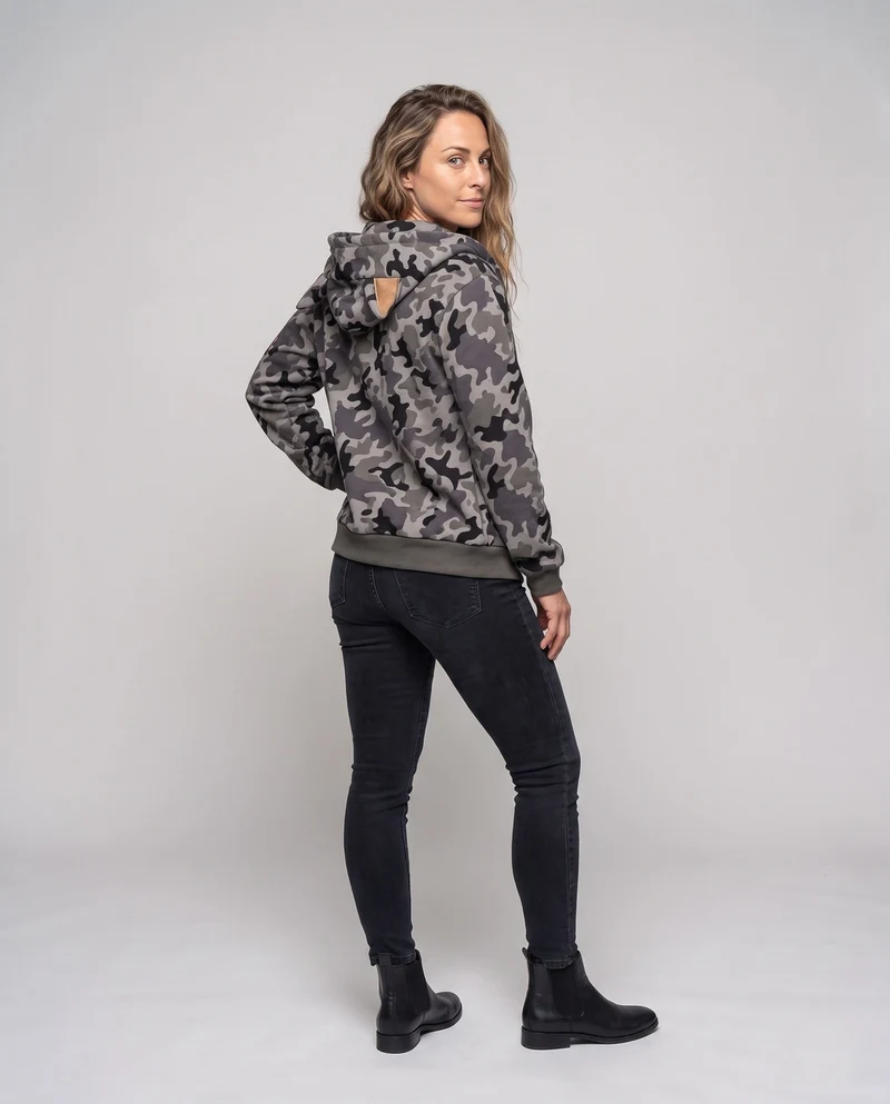 Damen Urban Camouflage Hoodie Nord Taschen