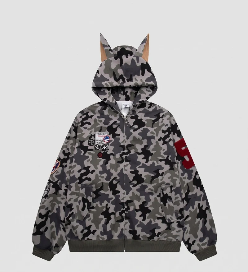 Damen Urban Camouflage Hoodie Nord Taschen