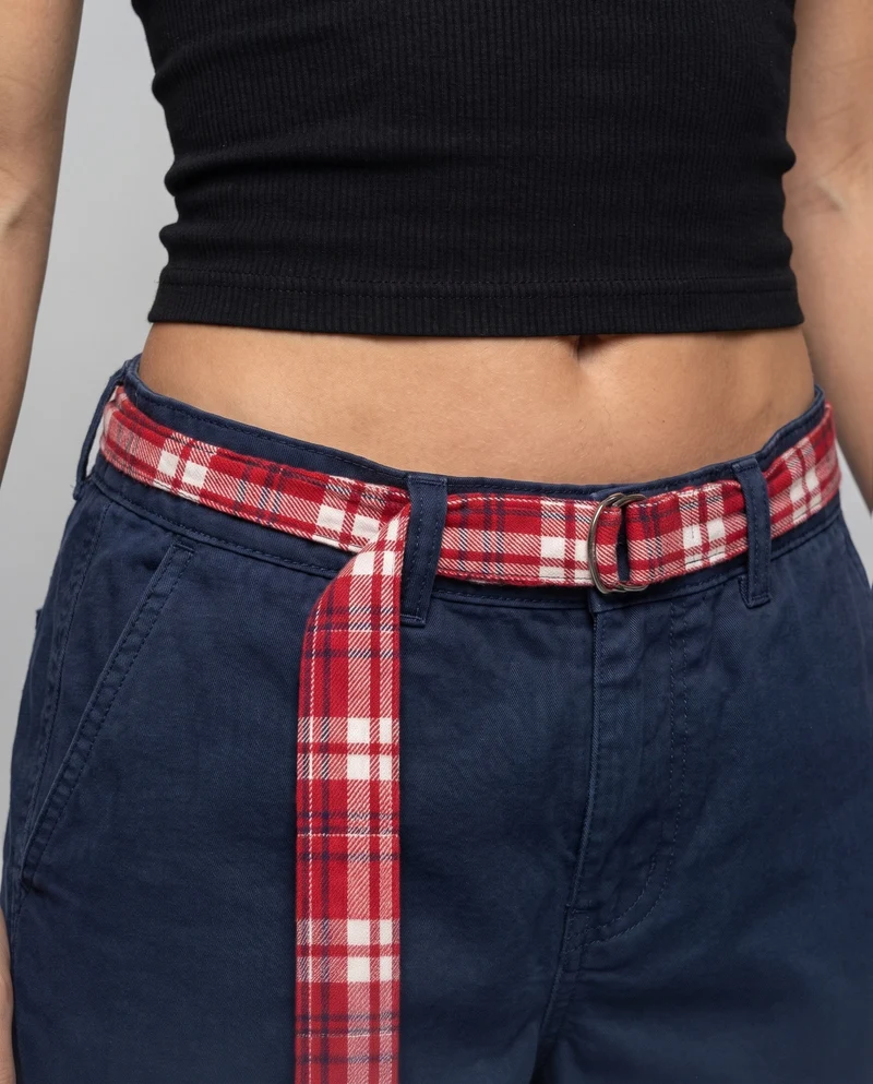 Damen weit geschnittene modische Hose mit Gürtel Nord Taschen