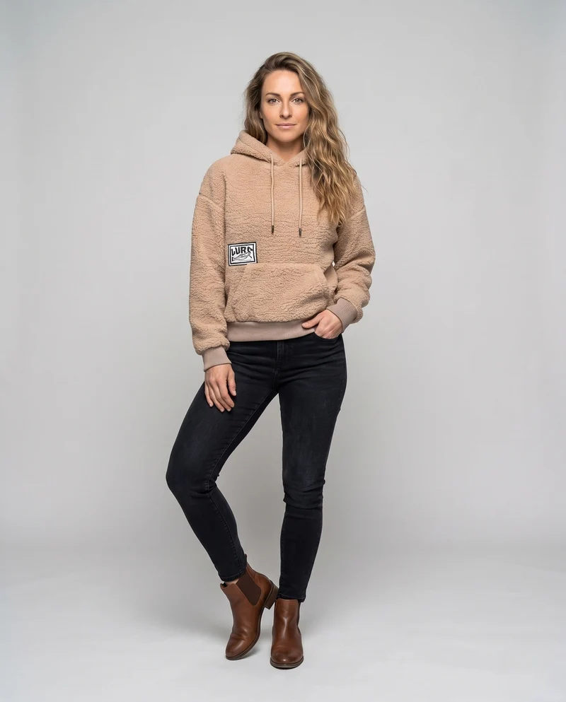 Damen Soft Fleece Hoodie Nord Taschen