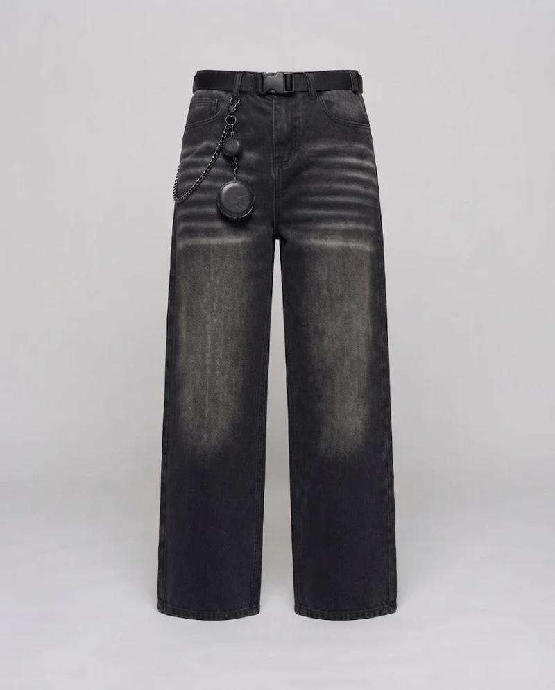 Frauen Weitgeschnittene Jeans mit Extravaganten Applikationen Nord Taschen