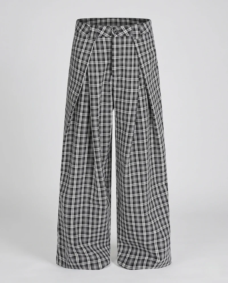 Damen Lockere Karottenhose mit Falten Nord Taschen