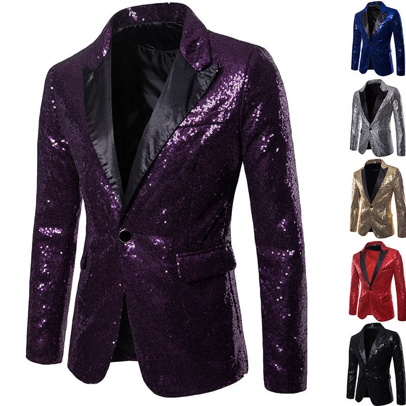 Herren Pailletten Formal Blazer Arvani