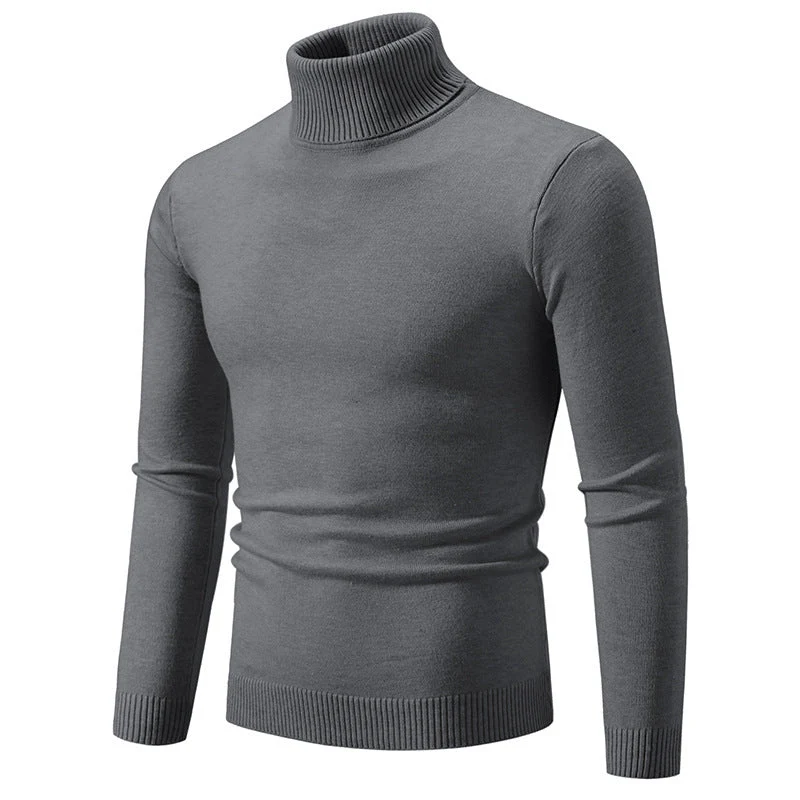 Herren eleganter Rollkragenpullover aus feiner Baumwolle