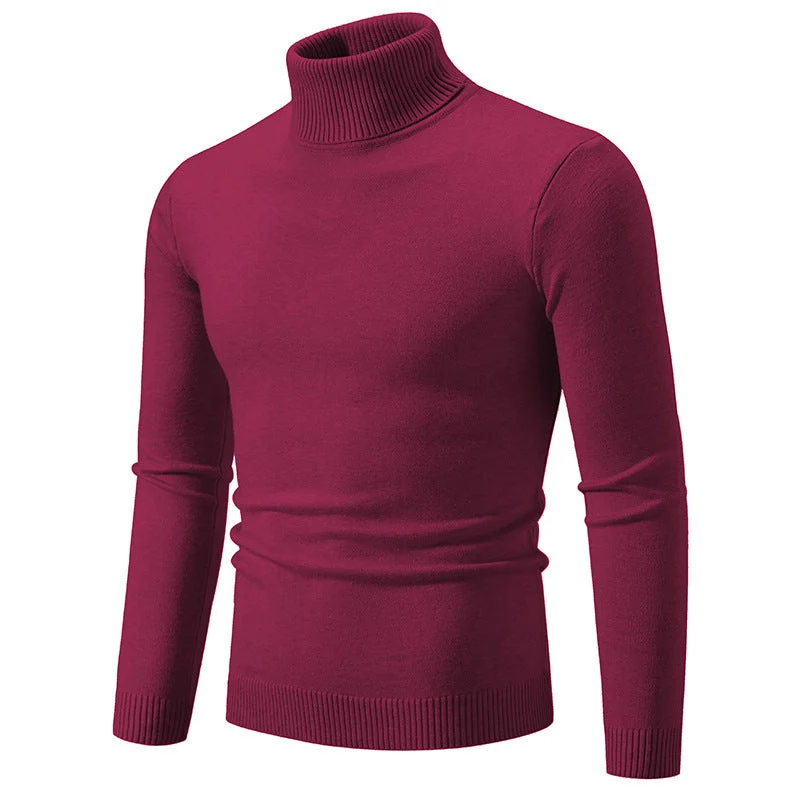 Herren eleganter Rollkragenpullover aus feiner Baumwolle