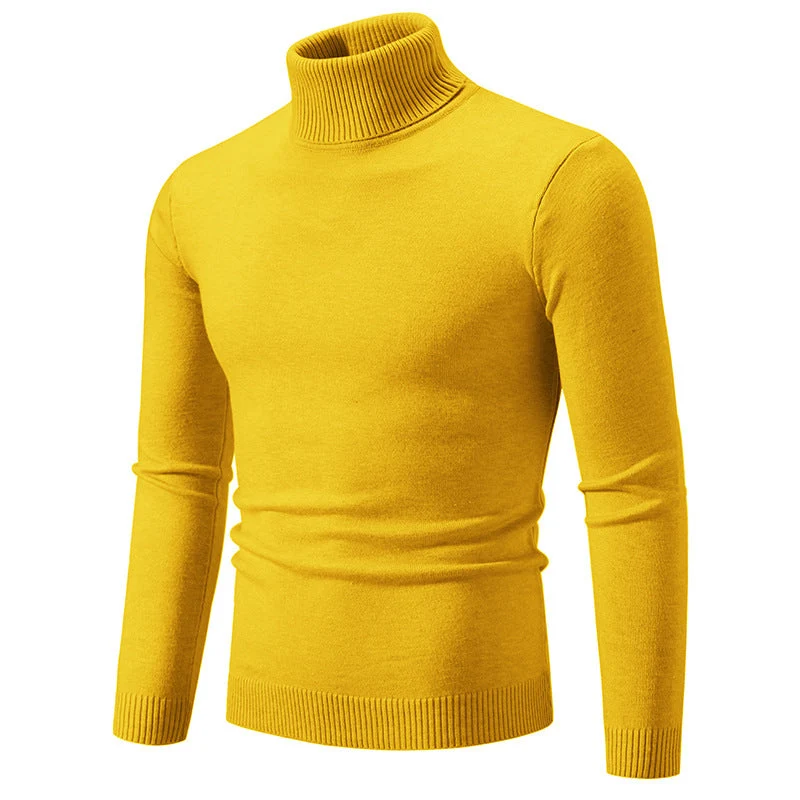 Herren eleganter Rollkragenpullover aus feiner Baumwolle