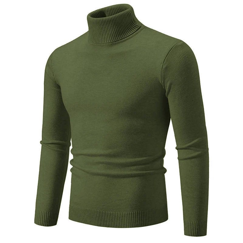 Herren eleganter Rollkragenpullover aus feiner Baumwolle