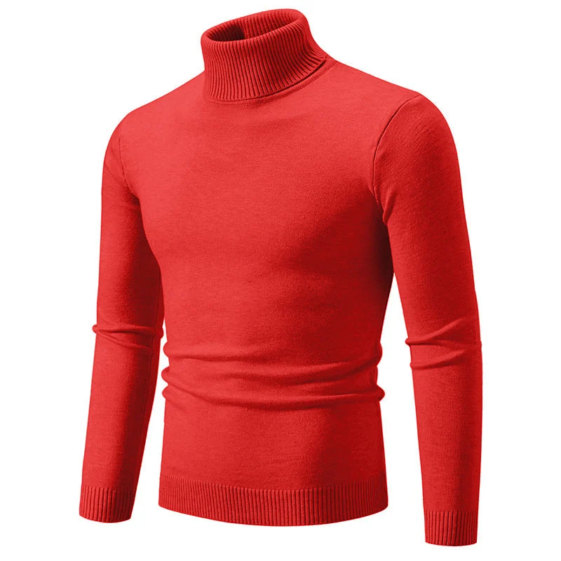 Herren eleganter Rollkragenpullover aus feiner Baumwolle