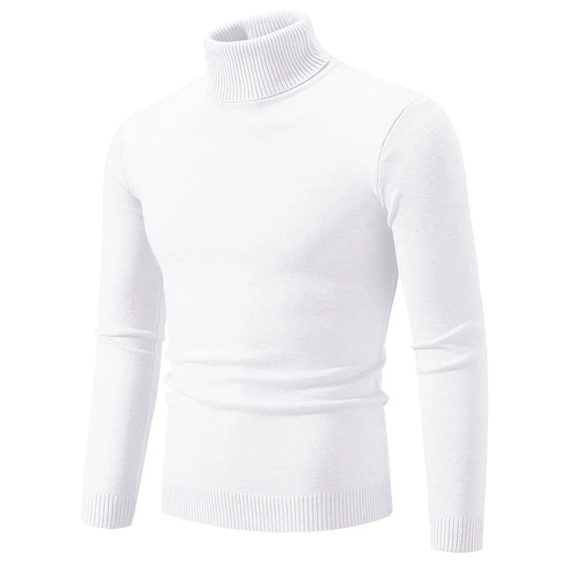Herren eleganter Rollkragenpullover aus feiner Baumwolle