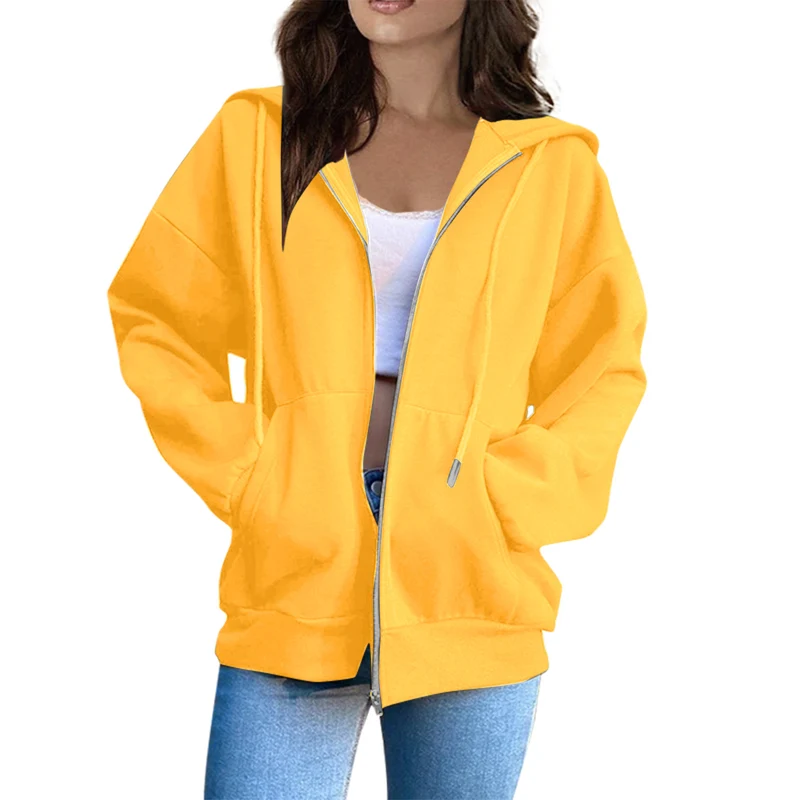 Damen lässige Kapuzenjacke mit durchgehendem Reißverschluss, Kängurutaschen und voluminösen Raglanärmeln Nord Taschen