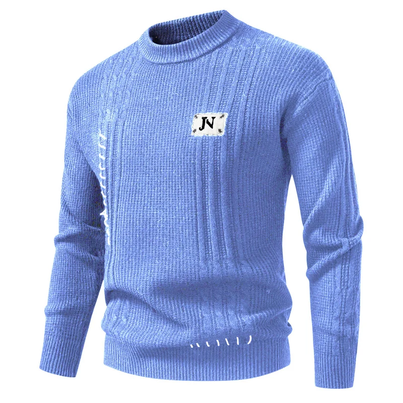 Herren Strukturiertes Rippstrick-Pullover mit Ziernähten und Logo‑Patch Nord Taschen