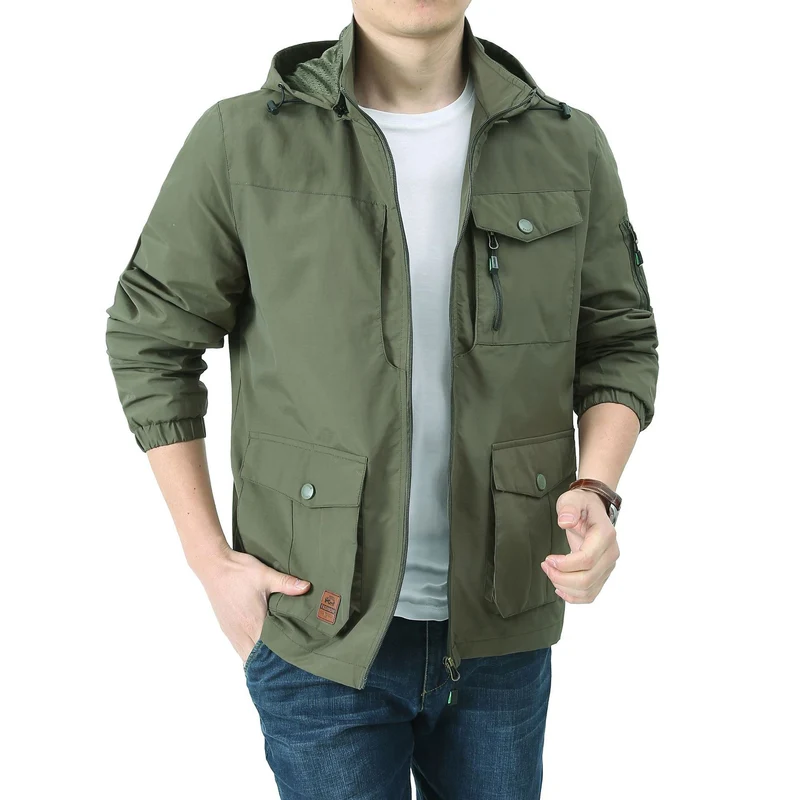 Herren Urban-Utility Fieldjacke mit Kapuze, Mehrfach‑Taschen und elastischen Bündchen Nord Taschen