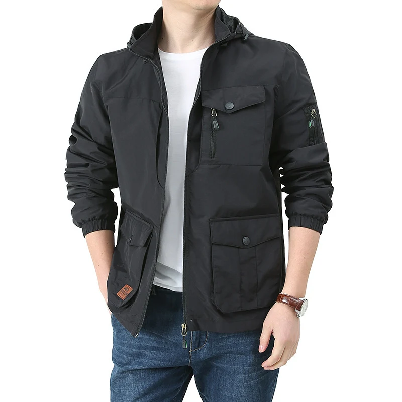 Herren Urban-Utility Fieldjacke mit Kapuze, Mehrfach‑Taschen und elastischen Bündchen Nord Taschen