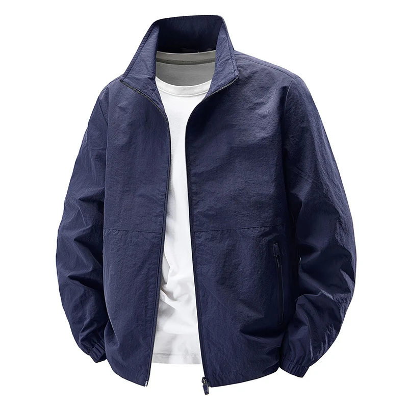 Herren Ultraleichte winddichte Freizeitblousonjacke mit Stehkragen und Reißverschlusstaschen Nord Taschen