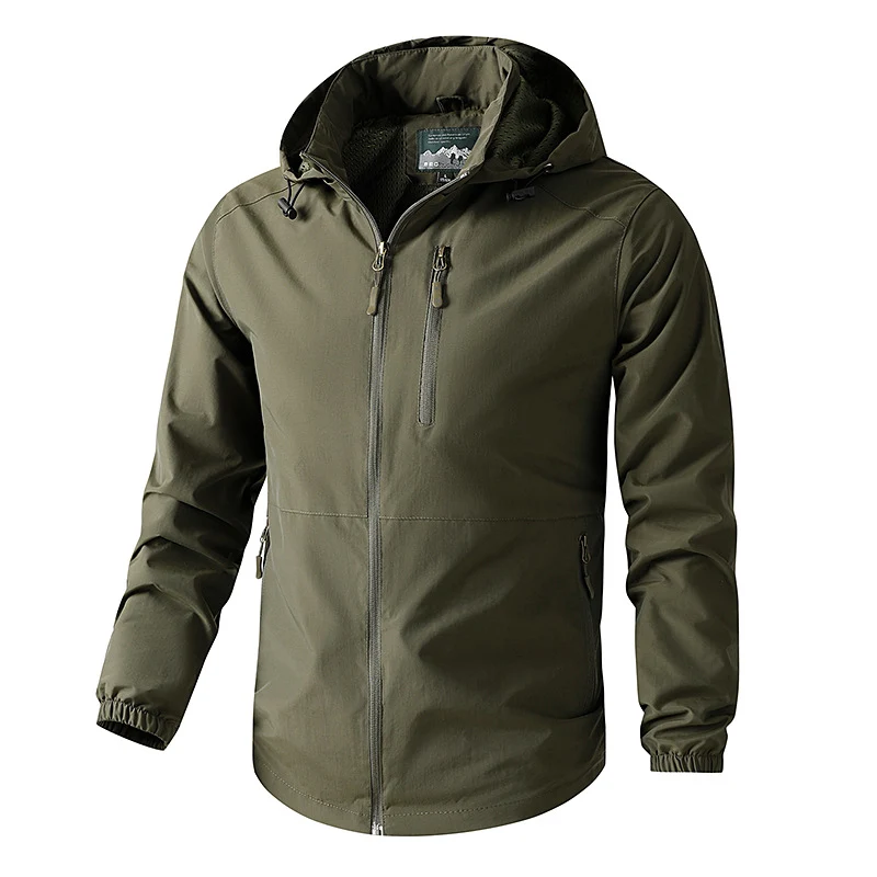 Herren Ultraleichte Allwetter-Outdoorjacke mit Kapuze atmungsaktivem Meshfutter und Reißverschlusstaschen Nord Taschen