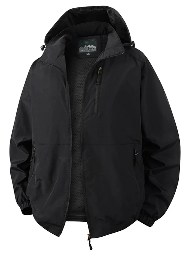 Herren Ultraleichte Allwetter-Outdoorjacke mit Kapuze atmungsaktivem Meshfutter und Reißverschlusstaschen Nord Taschen