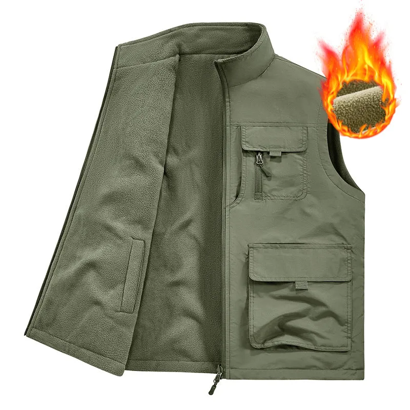 Herren Thermo-Utility-Weste mit Fleece-Innenfutter, winddichtem Shell und Multifunktionstaschen Nord Taschen