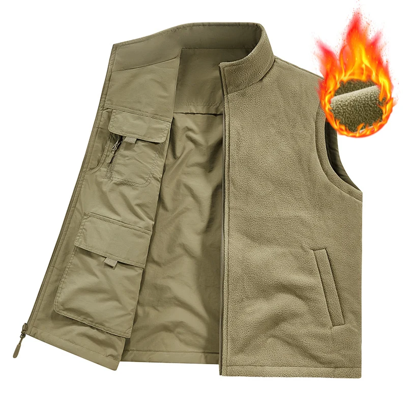 Herren Thermo-Utility-Weste mit Fleece-Innenfutter, winddichtem Shell und Multifunktionstaschen Nord Taschen