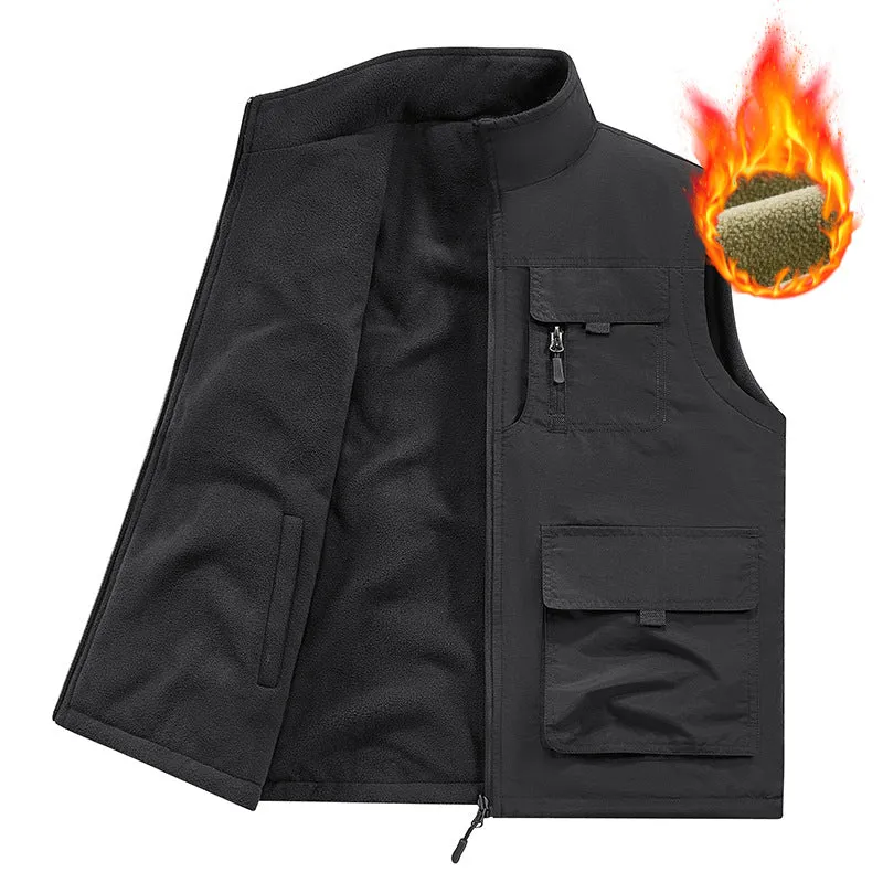 Herren Thermo-Utility-Weste mit Fleece-Innenfutter, winddichtem Shell und Multifunktionstaschen Nord Taschen